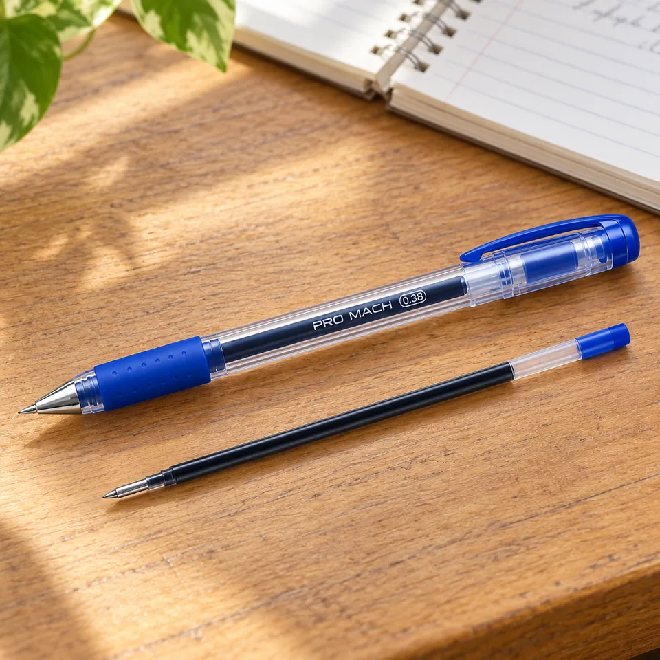 모닝글로리 프로 마하 롤러볼펜 0.38mm 블루 12개 상품 이미지
